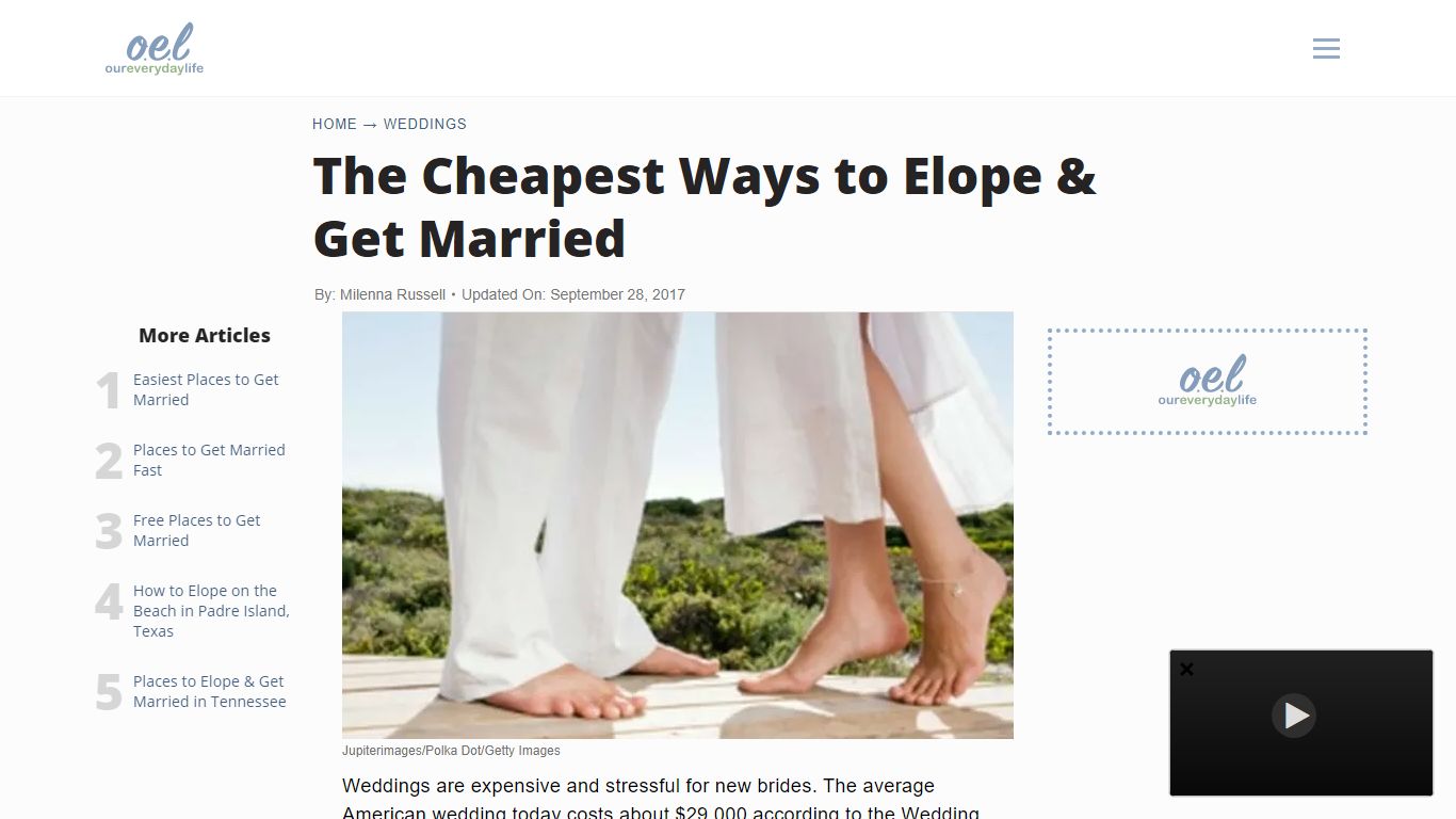 The Cheapest Ways to Elope & Get Married | Our Everyday Life