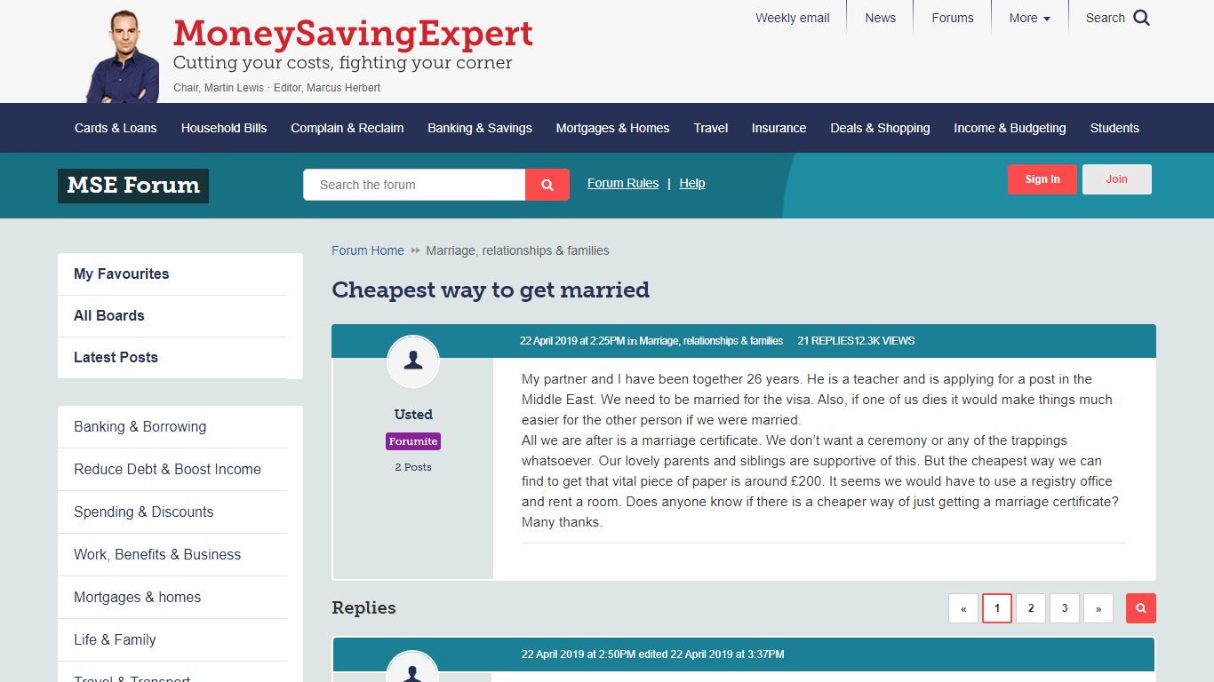 Cheapest way to get married — MoneySavingExpert Forum